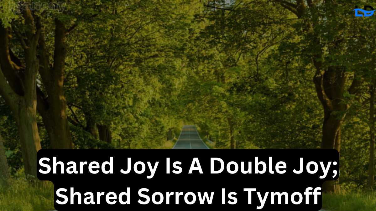 shared joy is a double joy; shared sorrow is tymoff